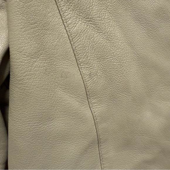 VTG 70s Cream Leather Cafe Racer Jacket UK Small Made in England - Picture 14 of 16